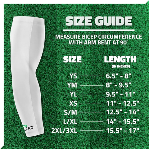 LZRD Tech Football Sleeve - Max Grip Compression Arm Sleeve with Moisture  Wicking Fabric, Protection from Turf Burns & Scrapes - NCAA Legal UV